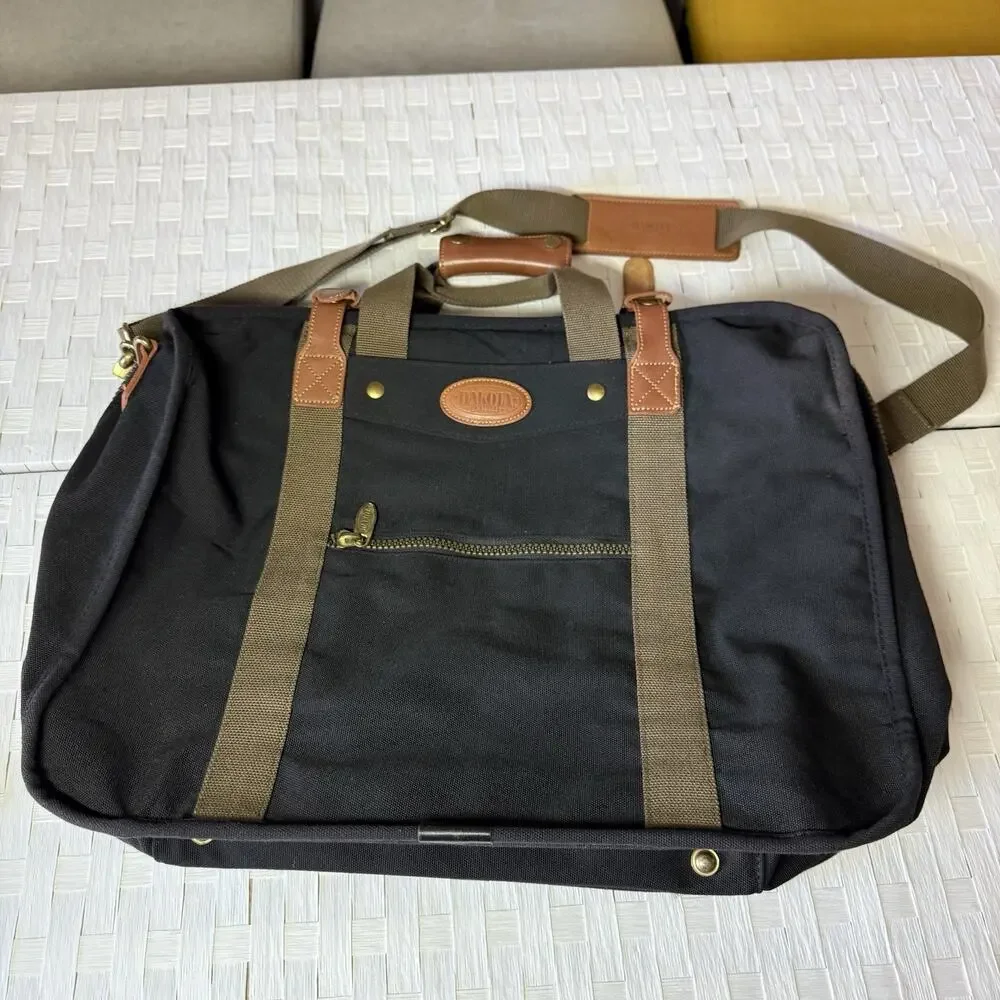 Tumi Dakota Weekender Carry On Bag Black Brown with Original Lock & Keys Travel